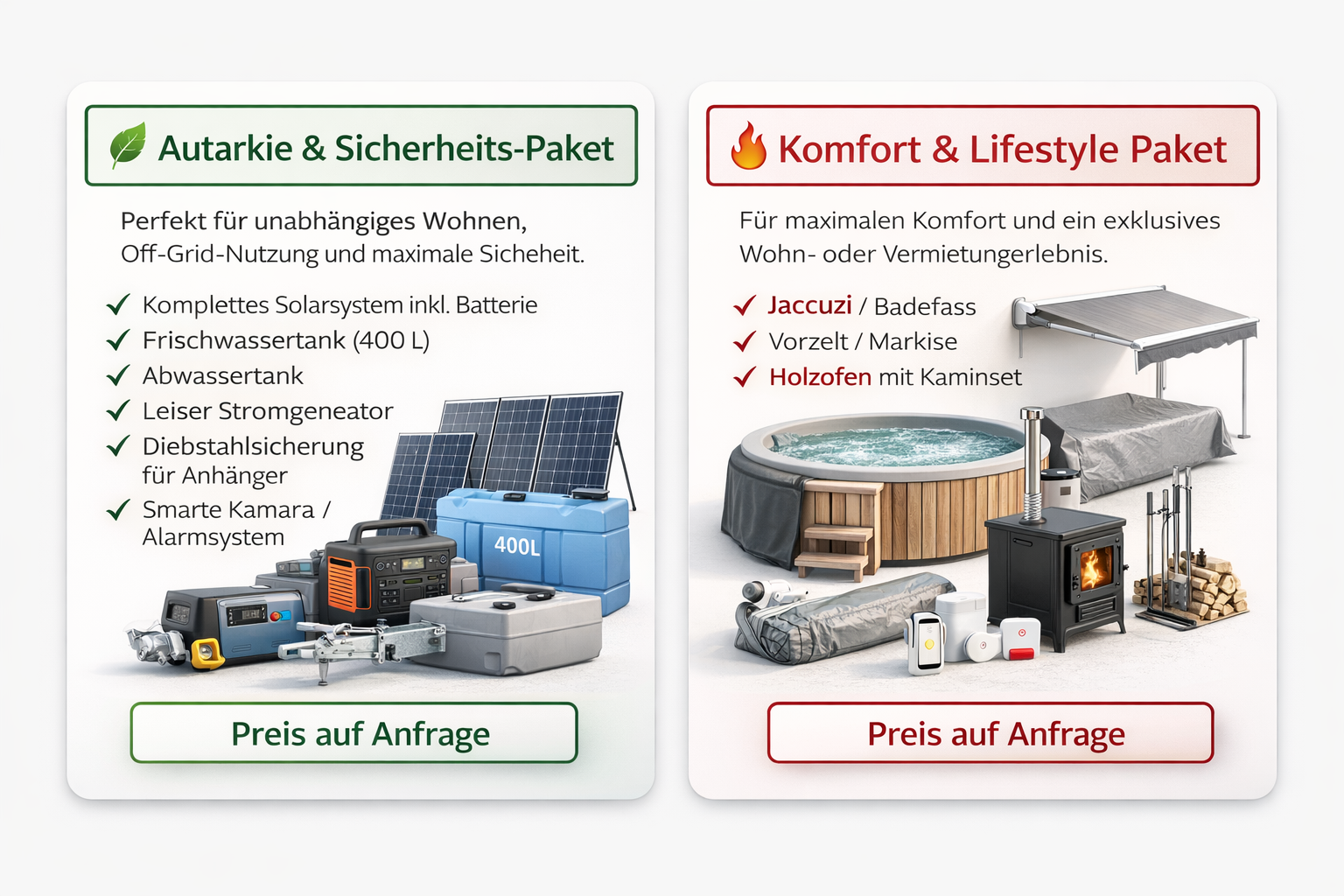 Tiny House Ausstattung Pakete